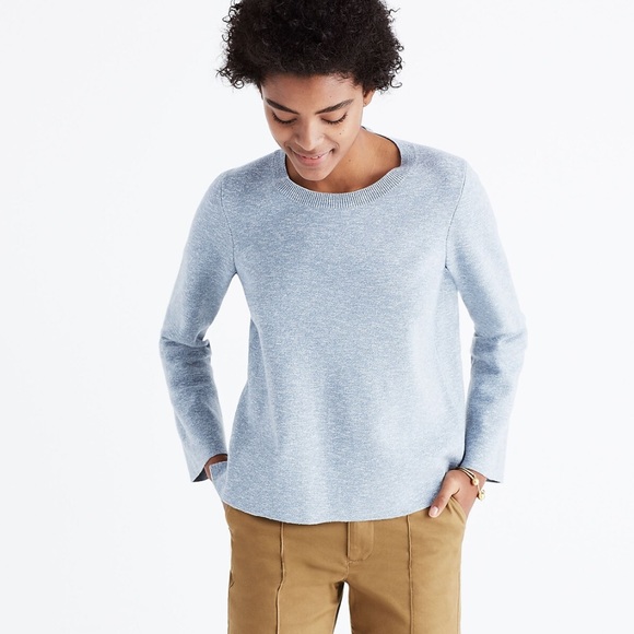 MADEWELL • Grey Laced-Back Pullover Sweater - Picture 7 of 16